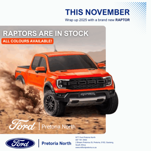 RAPTORS ARE IN STOCK image from NTT Ford Pretoria